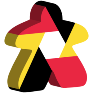 Ein Meeple in Deutschlandflaggen-färben